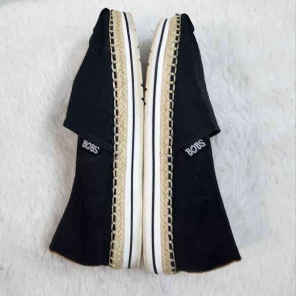 BOBS Black Canvas Slip on Espadrilles - Picture 7 of 11